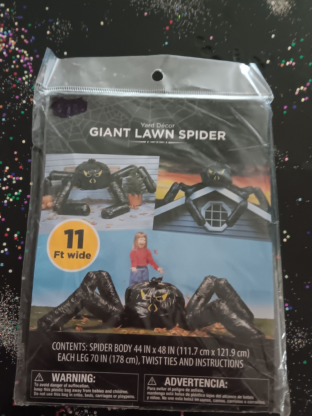 Vintage Giant Lawn Spider - Black - Halloween Outdoor Decoration